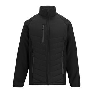 Regatta Mens Full Zip Padded Jacket / Black/Ash